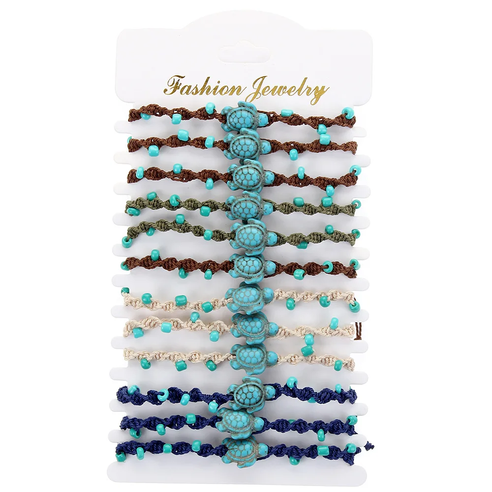 12Pcs/Lot Random Colorful Fruit Charm Clay Bracelet For Women Men Bohemian Summer Handmade Braided Rope Friendship Jewelry Gifts