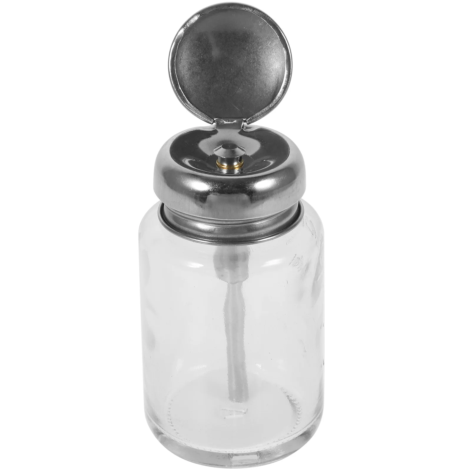 Tragbare leere Flasche nach unten drücken, klares Glas, Nagellackentferner, Spender für Reisen, Make-up, Maniküre, nachfüllbare Flaschen