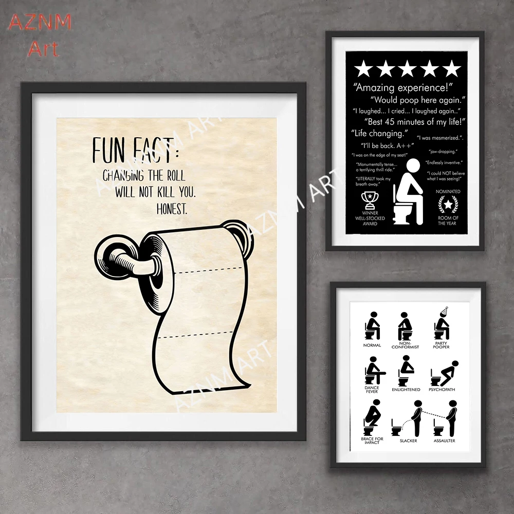 

Wall Art Canvas Painting Funny Bathroom Rules Sign Nordic Black White Poster Print Toilet Humour Pictures Bathroom Home Decor