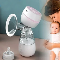 Bomba de mama elétrica totalmente automática para mulheres grávidas, bombeamento de massagem, bomba silenciosa indolor, display led