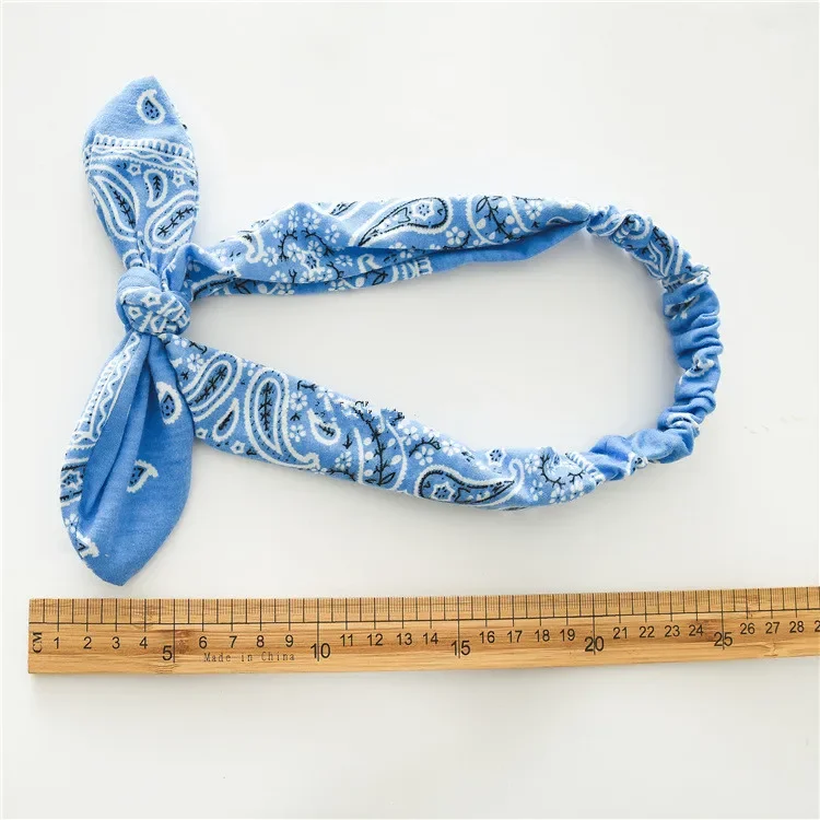 New Fashion Printing Rabbit Ear Knotted Elastic Hair Band Wide Girl Woman Hair Band Headband Hair Accessories Headdress