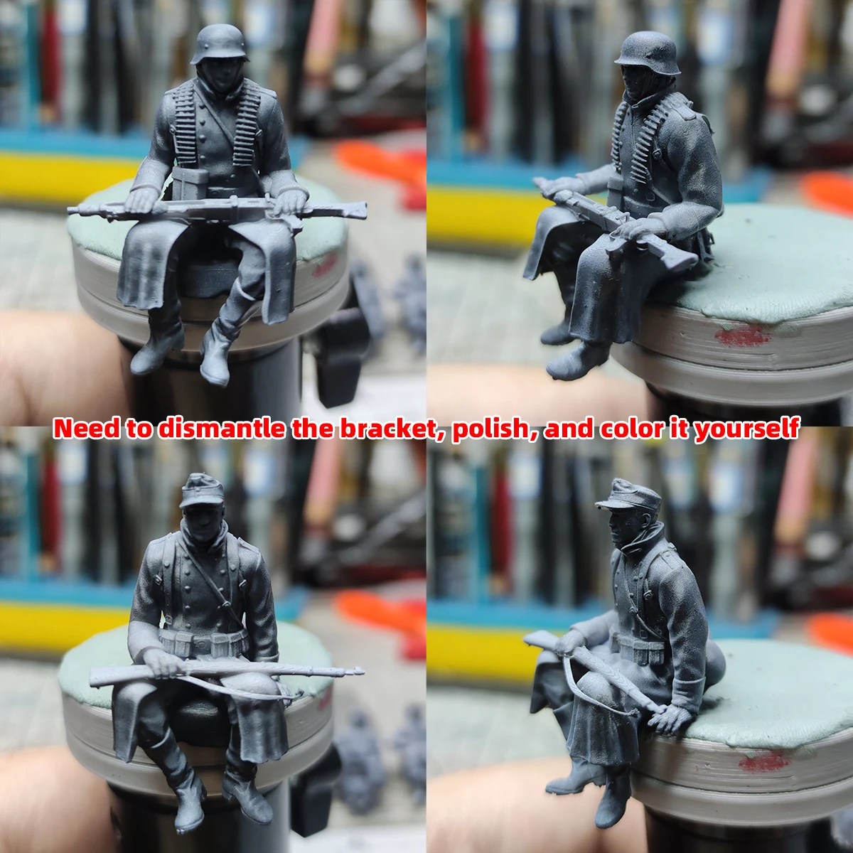 Miniatur Deutsche Soldaten Ruhepausen-Team Militär-Set Montage-Plastik Militär-Diorama Maßstabsgetreues Modellbausatz 1/72 1/35 1/48 – Detail 3