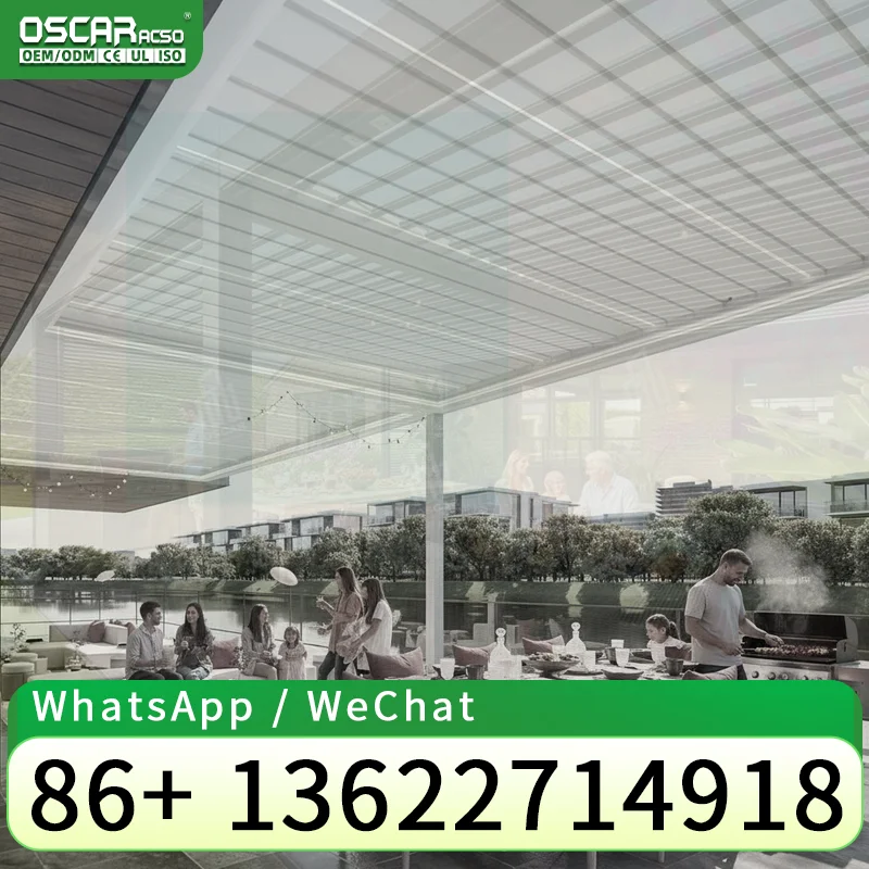 Pérgola Bioclimática Personalizada de 5x4, 4x3, 6x4, 6x3, 3x3, 3x4, 6x4m, 3x6m, 4x3m, Gazebo para Exteriores con Techo de Lamas