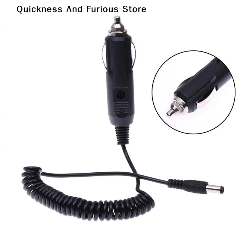 DC 5.5*2.1mm Male To Car Charger Female Adapter Cable - 12V24V Full Copper High Power Cigarette Lighter Wire Spring Connector