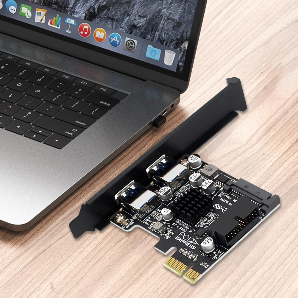 2 Port USB 3,0 PCI-E Erweiterungs karte Adapter USB 3,0 Hub Adapter Externer Controller PCI-E Extender PCI Express Karte für Desktop