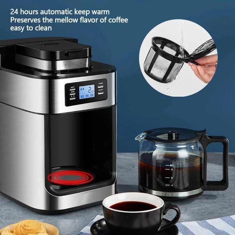 Fotografia 6: Máquina de Café DIVEDEER com Função de Moagem, Café Moído Instantâneo, Função de Preparo para Café Americano