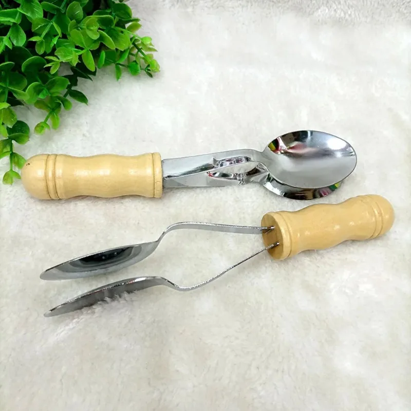 1pc for Irish Musical Spoons Wooden Handle Percussion Musical Spoons Instrument 8 Inch Metalwood for Gift Music Classes Teaching view 5