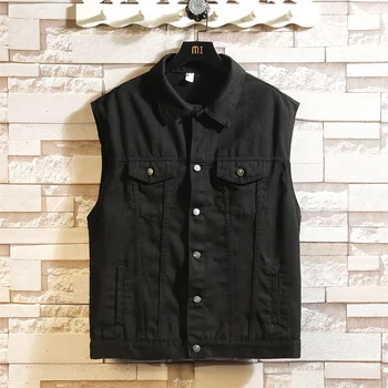 New Denim Vest Men Sleeveless Denim Jacket Casual Waistcoat Men Solid Color Jean Coat Male Streetwear Mens Clothing 2025 4