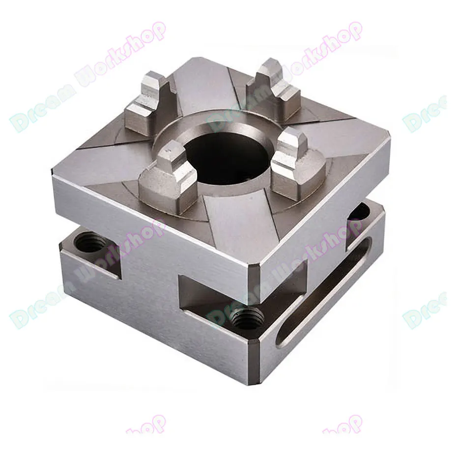 Precision CNC Carving Small Copper male manual chuck D56-60mm Square Electrode Holder for EDM Spark Machines ER Interface
