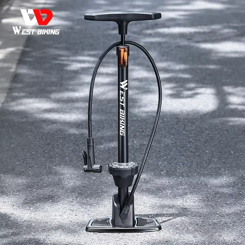 

WEST BIKING 160 Bicycle Floor Pump With Pressure Gauge Labor-Saving Aluminum Alloy Tire Inflator For MTB Road Bike E-Bike