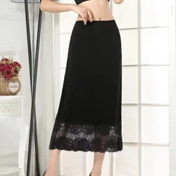 Basic 3 Lengths Underskirt Modal Female Half Length Skirt Lace Slip Innerwear Short Skirt Women Half Slip Dress Petticoat