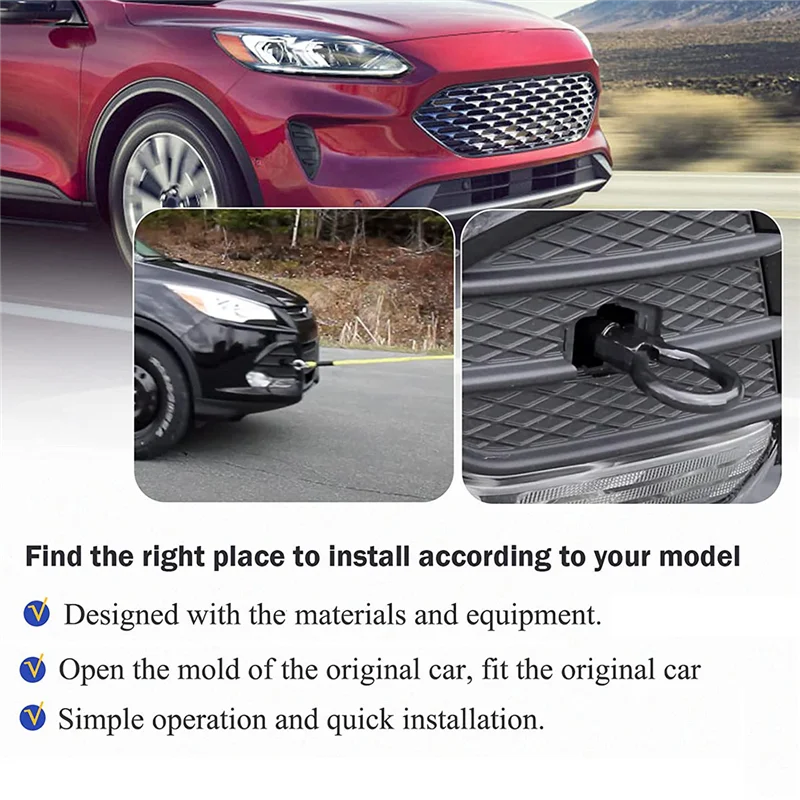 

Передний и задний буксирный крюк, замена буксировочного крюка для Ford Escape Focus Fusion Mustang 2013-2021 6M2Z-17A954-A, 1768868