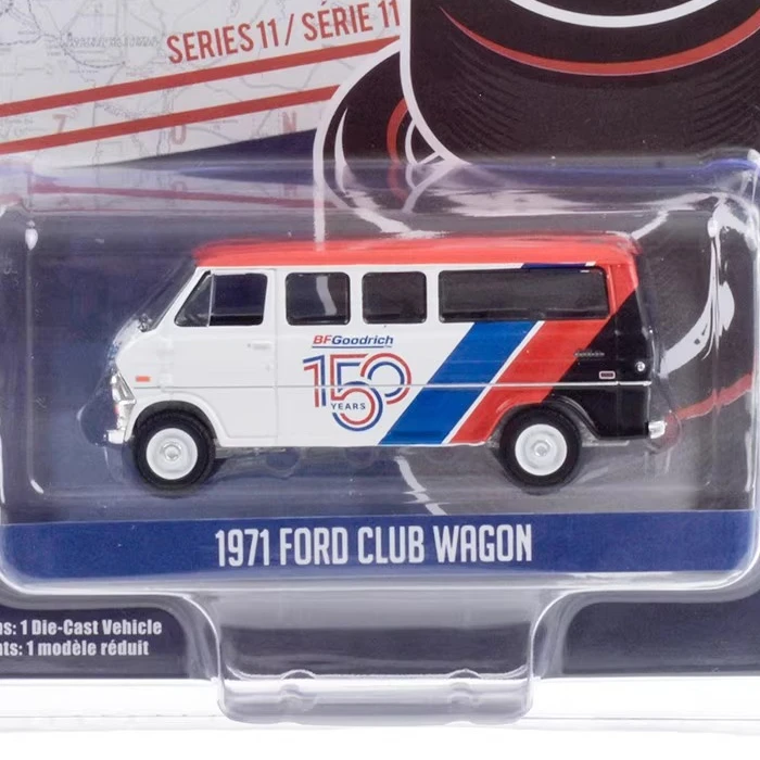 

GreenLight 1:64 1971 Ford Club Wagon Alloy simulation micro car model collection decoration car toy gift