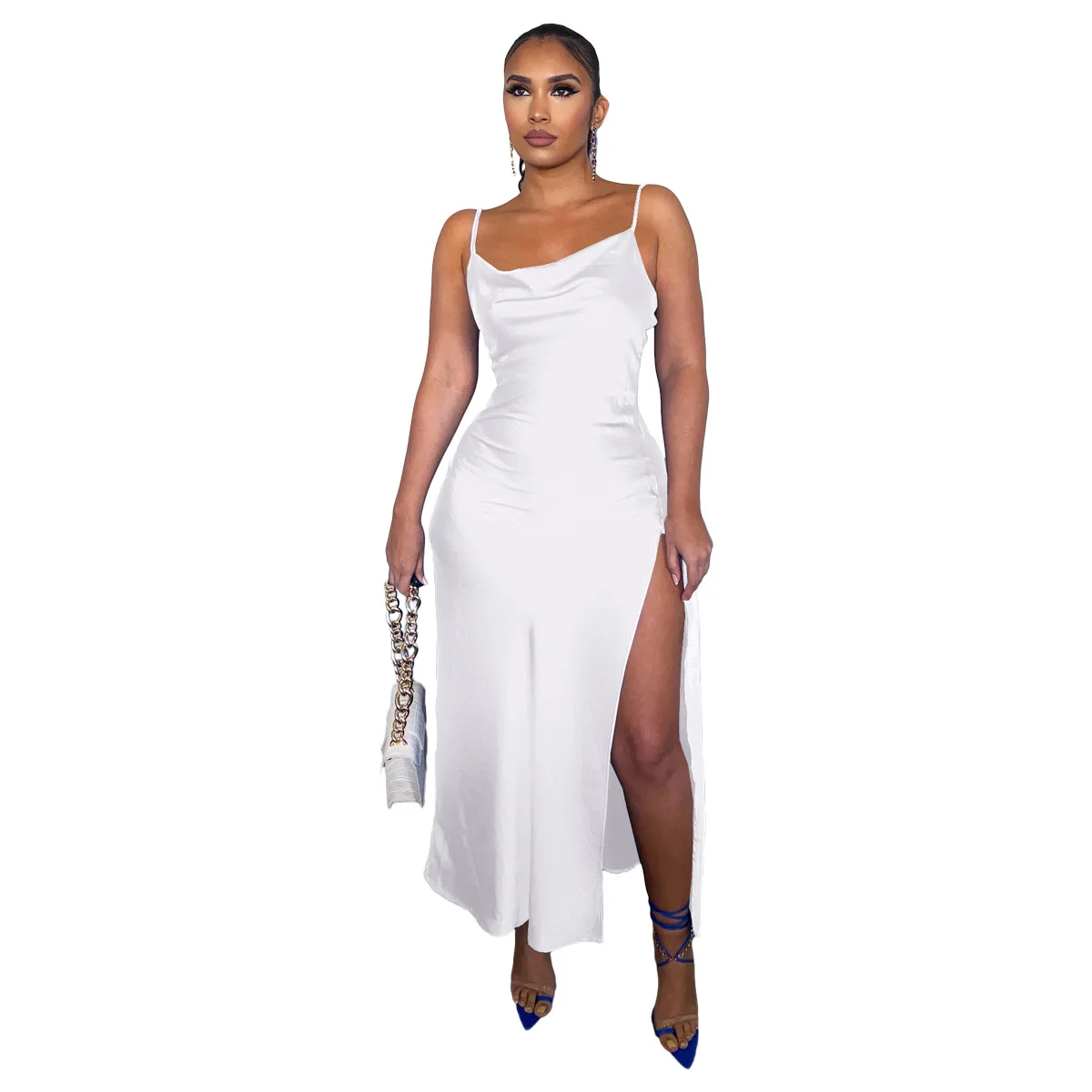 womens midi linen dress The Linen Short-Sleeve Scoop Midi Dress main image 0