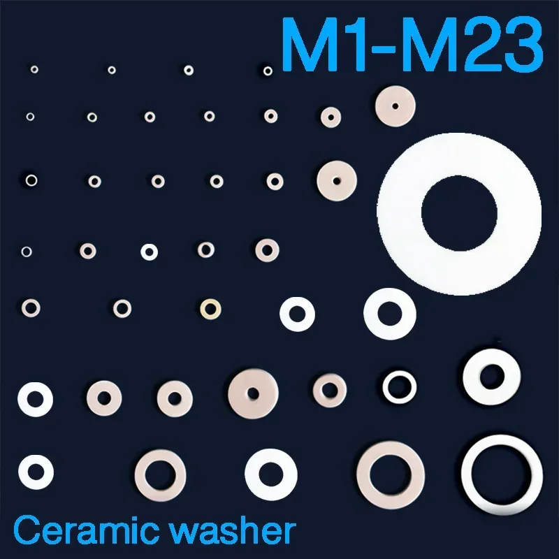 

M1 M2 M3 M4 M5 M6 M8 M10 M16 M23 Ceramic Spacer Washer High Temperature Resistant Gasket Sealing Ring Insulating Ceramic Oring