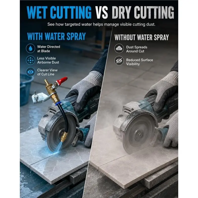 ABMH-Angle Grinder Water-Sprayer 2-Mode Mist Attachment, US Plug
