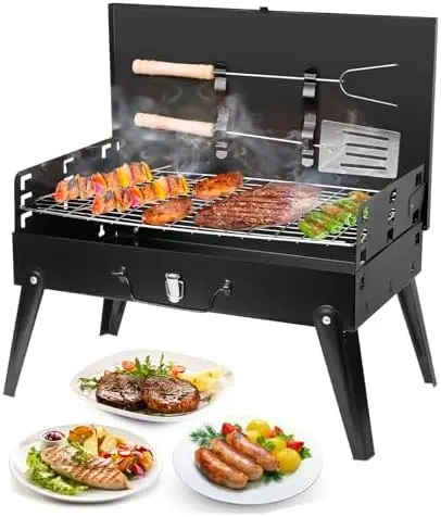 

Портативный угольный гриль iMounTEK – Складной гриль для барбекю для кемпинга, пикников, приготовления пищи на открытом воздухе – 16,7 x 10 x 17,7 дюймов