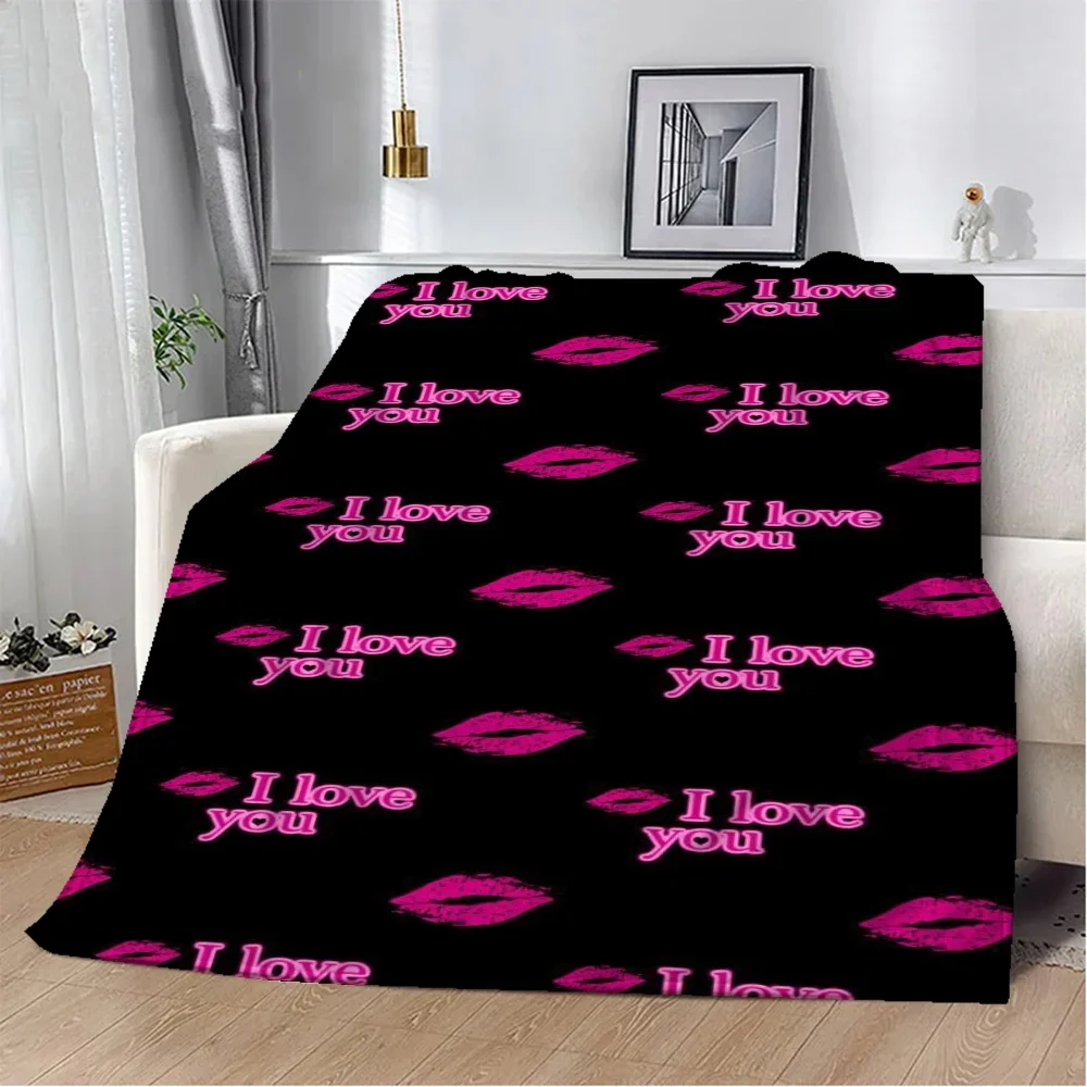 Lipstick Throw Blanket Bed Blankets Luxury Bedding Fluffy Plaid Interior for Home Beach Towel Knee Soft Nap King Size & Throws &