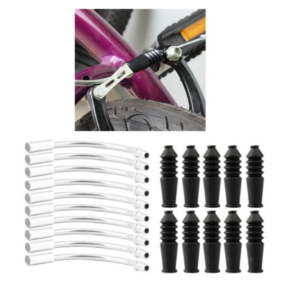 10 Uds bicicleta V-Brake fideos guía tubo cubierta antipolvo Cable de freno cubierta protectora 110 grados curva manguera de goma