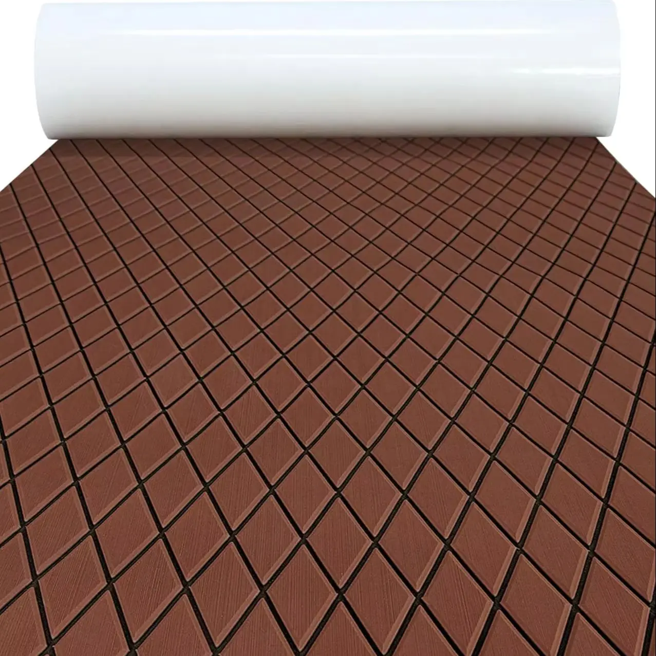 

KXZKREN EVA Foam Marine Flooring Mat 1900x700x6mm Self-Adhesive Faux Teak Decking Sheet Non-Slip Boat Deck Pad for Yacht Vehicle