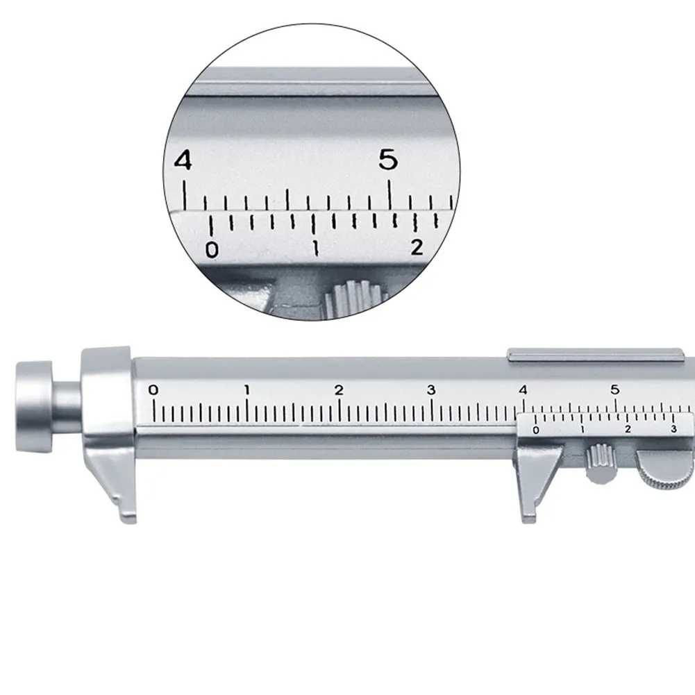 Compact Dual-Purpose Pen: Vernier Caliper with 0 to 100mm Scale and 0.5mm Gel Ink Writing Function for Students and Office Staff