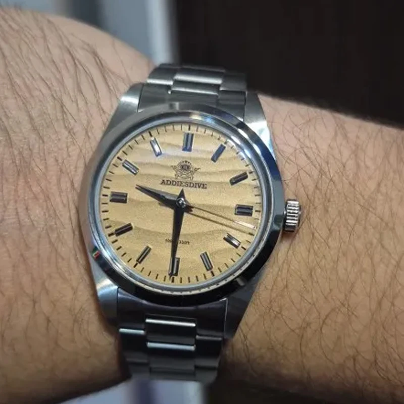 

ADDIESDIVE простые кварцевые часы с пузырьковым зеркалом, крышка горшка, стекло 36 мм, мужские часы из нержавеющей стали, 10 бар, наручные часы для дайвинга, Reloj Hombre