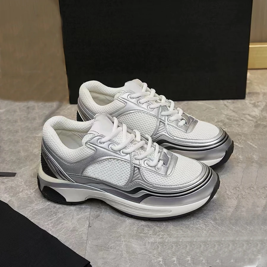High quality unisex flat sports shoes, casual women's shoes, lace patterns, running shoes, luxurious casual patchwork shoes