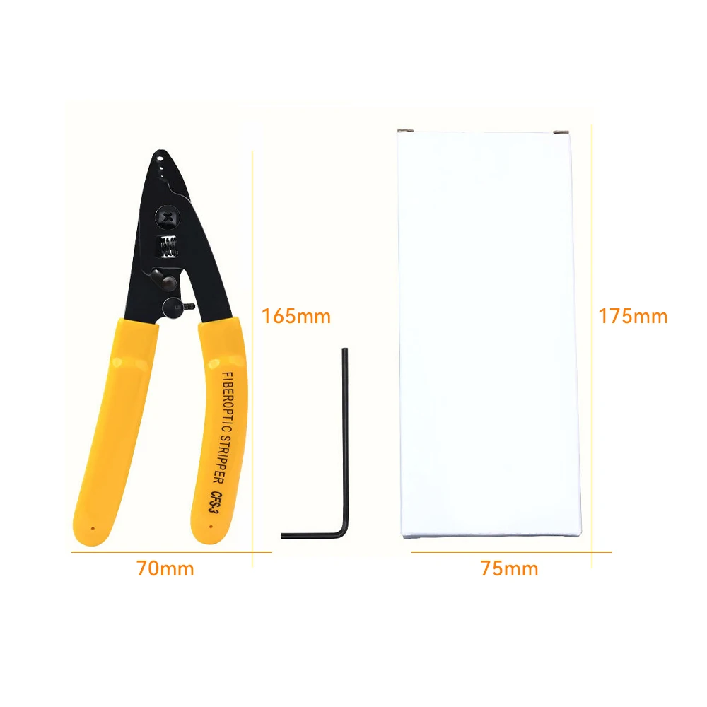 FCST-Fibra Óptica Stripper, Stripping Tool, 3 furos, Cabo FTTH, Miller Alicate, Handle Aço Carbono, Stripping Tool, Wire Strip Alicate