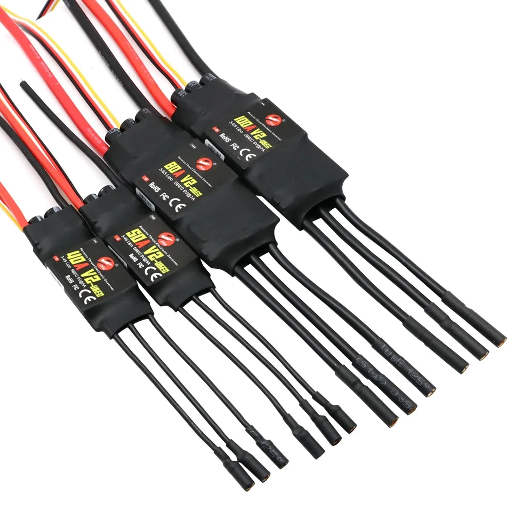 ZMR Brushless ESC 40A 50A 80A 100A V2 ESC 2-4S Speed Controller With BEC / UBEC For RC Quadcopter Helicopter