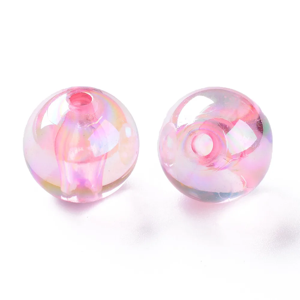 PandaHall 220 Stück AB-beschichtete transparente Acryl-Rundperlen, 16mm Mehrfarbige Schillernde Oberfläche für DIY Armband Schmuck Basteln – Detail 19