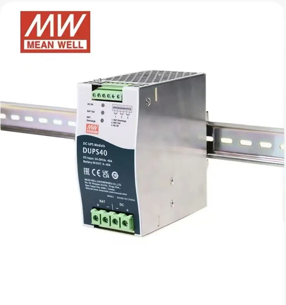 Mean Well DUPS20 DUPS40 DRDN20 DRDN40 DBUF40 DBUF20 24V/48V20A 40A DC Uninterruptible Guideway DC UPS Module
