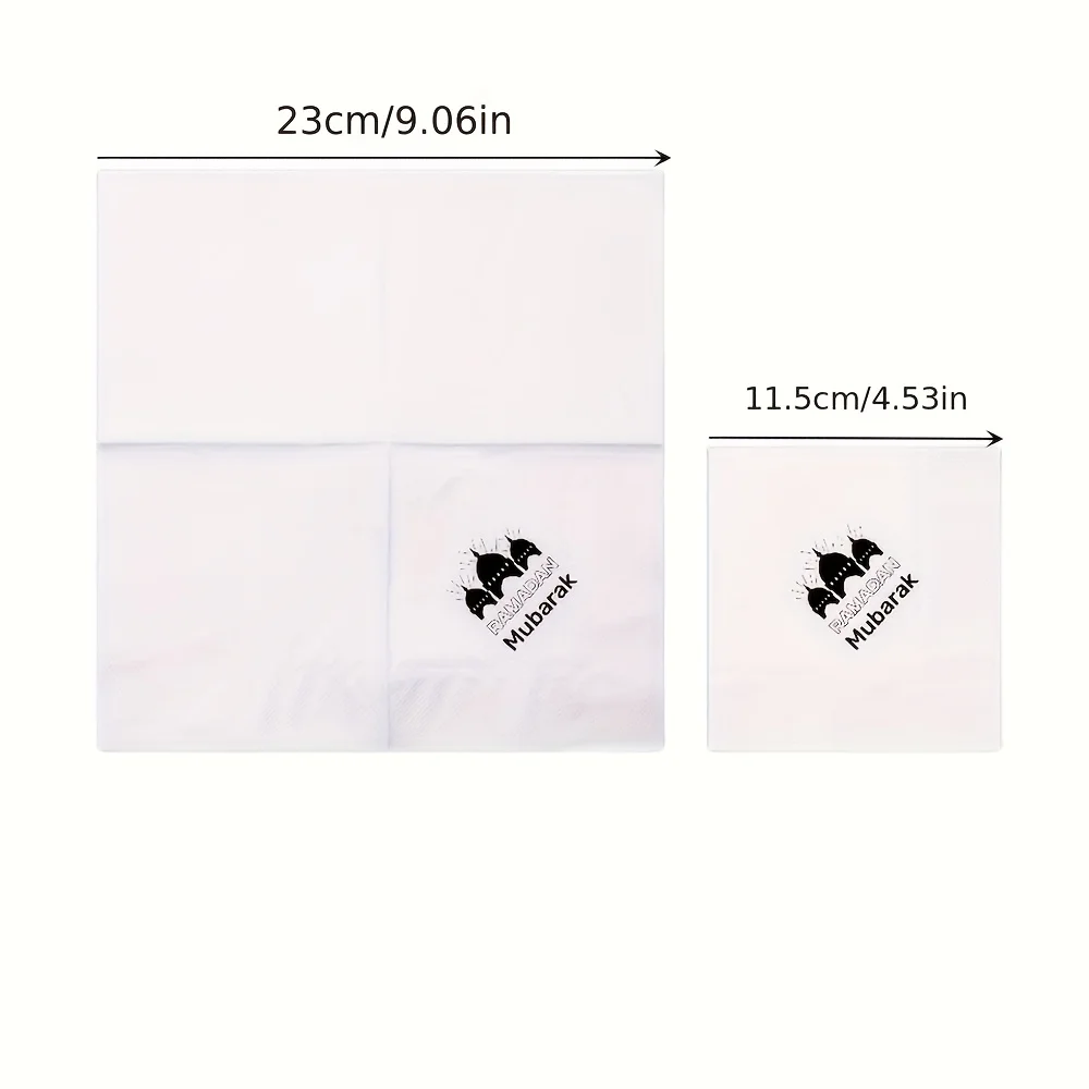 50 قطعة/الحزمة مناديل عيد مبارك/رمضان، لوازم تزيين عطلة رمضان، مناديل تزيين عطلة عيد الفطر الإسلامية #6