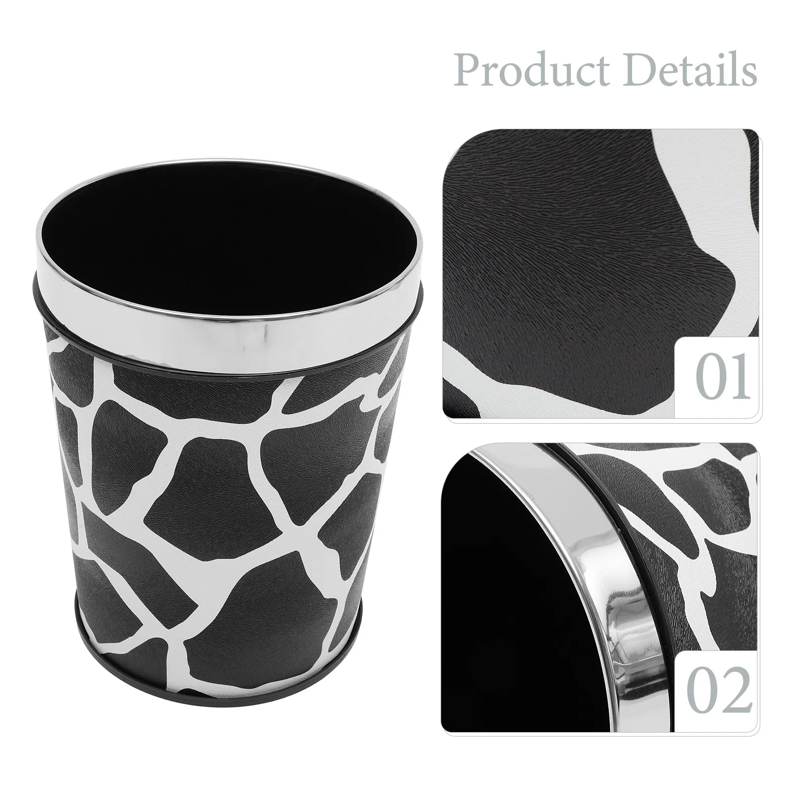Retro Kitchen Trash Can Multi-Function Bedroom Wastebasket Office Garbage Bin Portable Household Living Room Trash Bucket