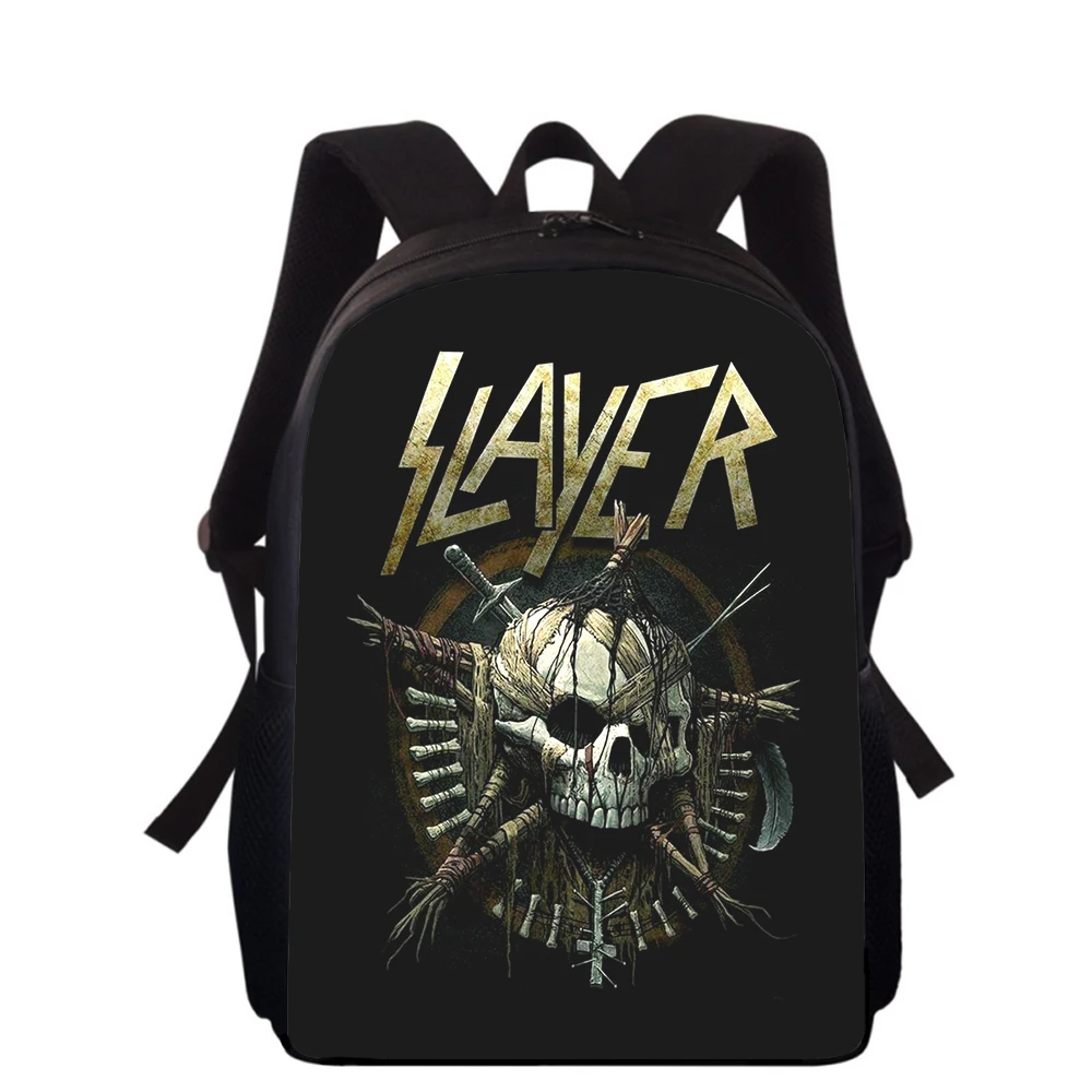 Slayer Thrash Metal 15” 3D Print Kids Backpack Primary School Bags for Boys Girls Back Pack Students School Book Bags