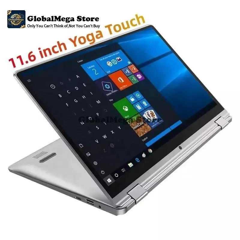 2026 Latest Portable Mini Notebook PC 11.6 Inch IPS Yoga Touch Screen Laptop Windows 11 Home N4020 1TB SSD 8GB RAM for