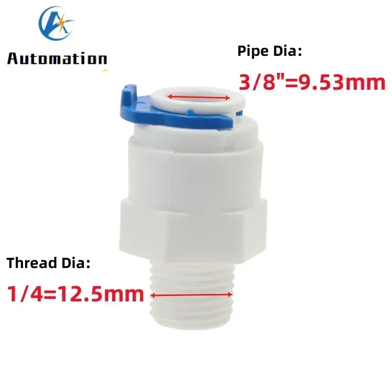5PCS 6.35mm 9.53mm OD Tube 1/8 1/4 3/8 1/2 BSP Male Thread Quick Connection Water Purifier Fittings Aquarium RO Water System