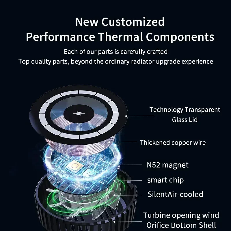 Portable Magnetic Phone Cooler with 15W Wireless Charging Function for Qi2 iPhone 16 15 14 13 Pro Max Fast Charging Cooling Fan view 4