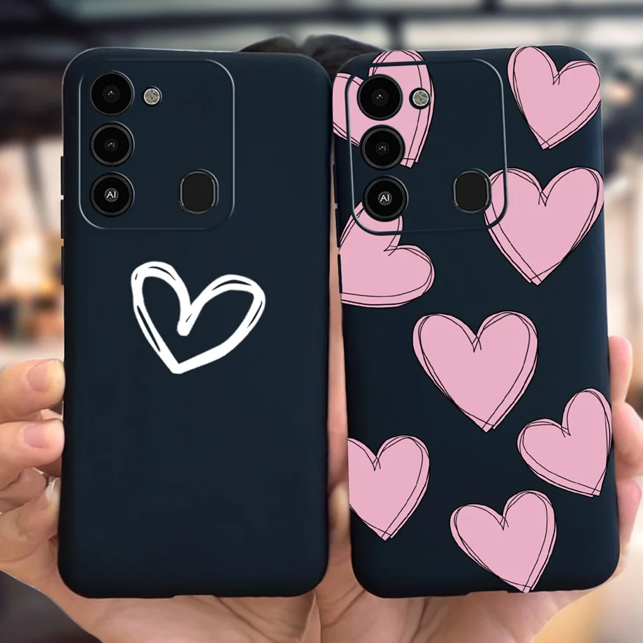 Couple Heart Silicone Case For Tecno Spark 8C Cover Spark8 8 C KG5k KG5j Painted Soft TPU Phone Case For Tecno Spark 8 Pro Etui