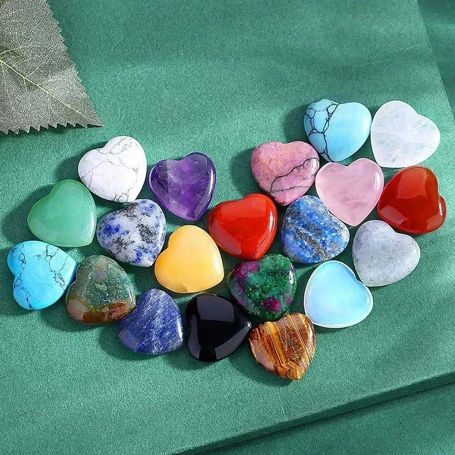 10/20/30PCS Heart Shape LOVE 20MM Natural Crystal Amethyst Agate Irregular Mineral Healing Stone Gravel Specimen Home Decoration - Image 2