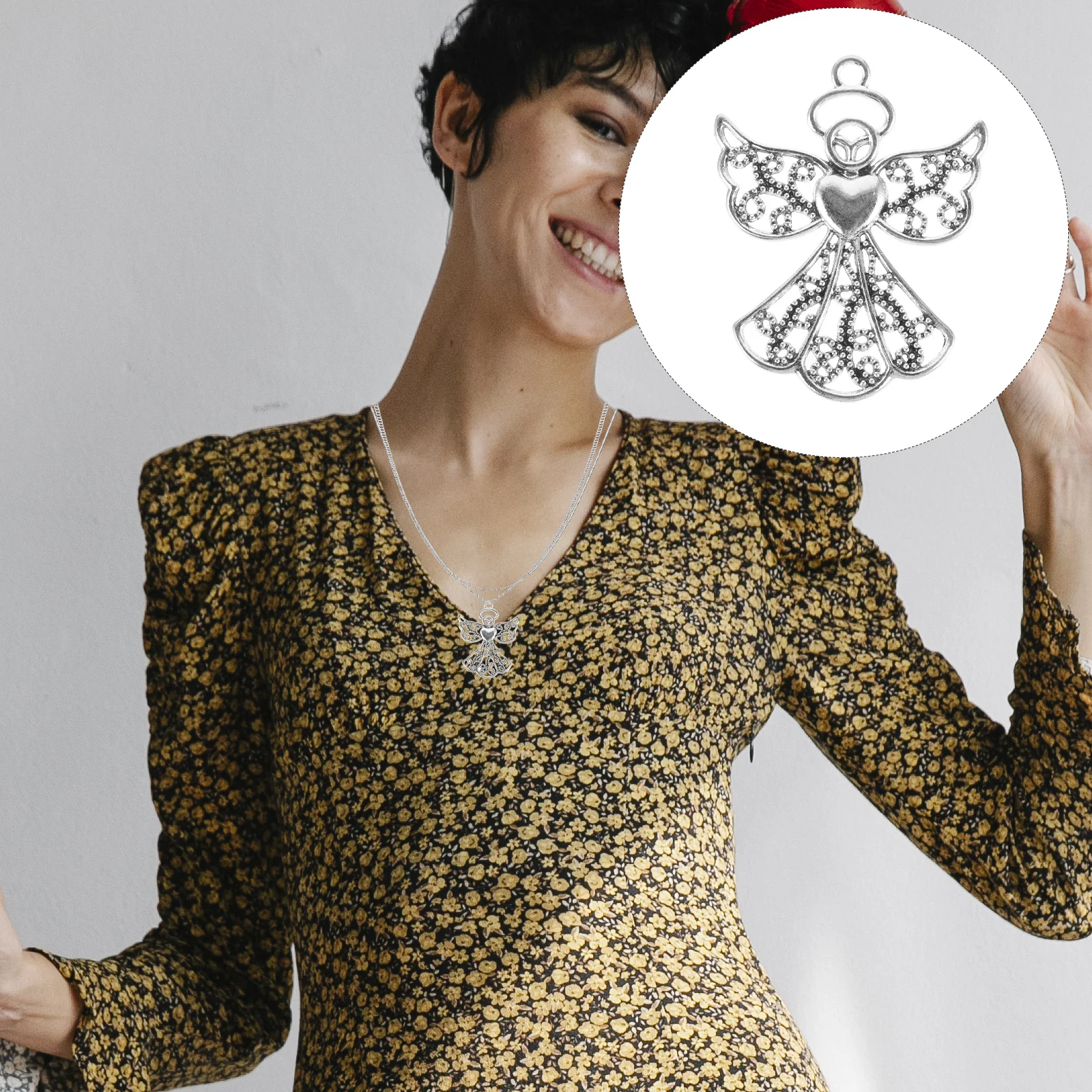 

5Pcs Lovely Angel Charms Jewelry Pendants for DIY Necklace Bracelet Making Supplies Dedication Gifts Dedication Gifts for Girls