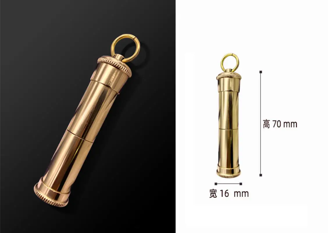 Vintage Pull-Out Brass Gasoline Lighter Retro Auto Ignition Nunchucks Handmade Antique Lighter