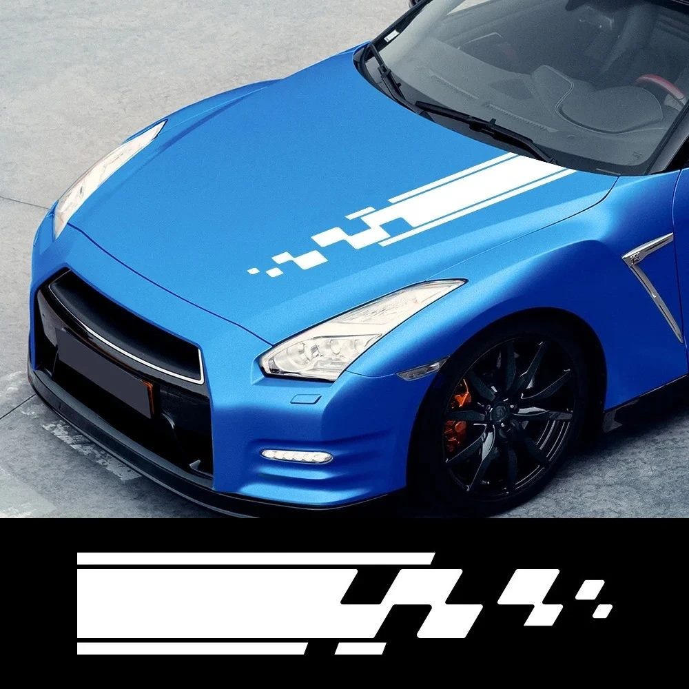 Car Hood Bonnet Striped Sticker Self-adhesive Car Engine Cover Vinyl Decal PVC Auto Body Styling Decoration Sticker Accessories