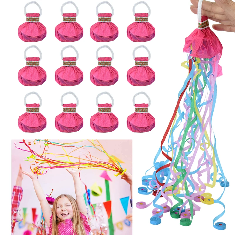 Colourful Streamers Poppers Wedding Decorations Firework Handheld Paper Crackers Hand Throw Confetti Streamer For Party Supplies