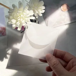 40Pcs Petal Shape Sulfuric Acid Paper Small Envelope Mini Translucent Envelope Decorative Paper Bag Stamp Small Item Packaging