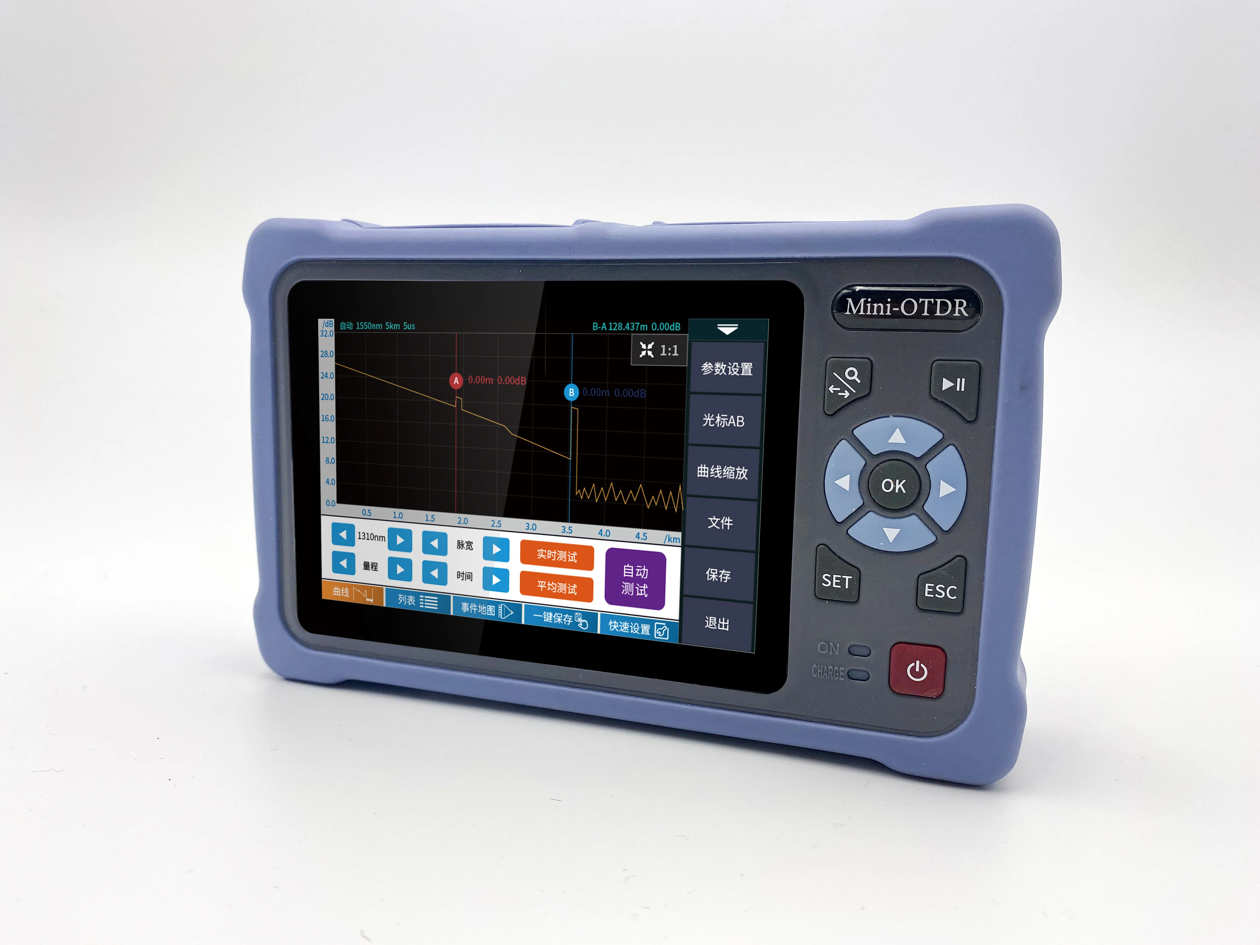 New OTDR Mini Handheld RX4000 Optical Time Domain Reflectometer Tester 1310/1550NM 26/24dB OTDR VFL OPM Light Source
