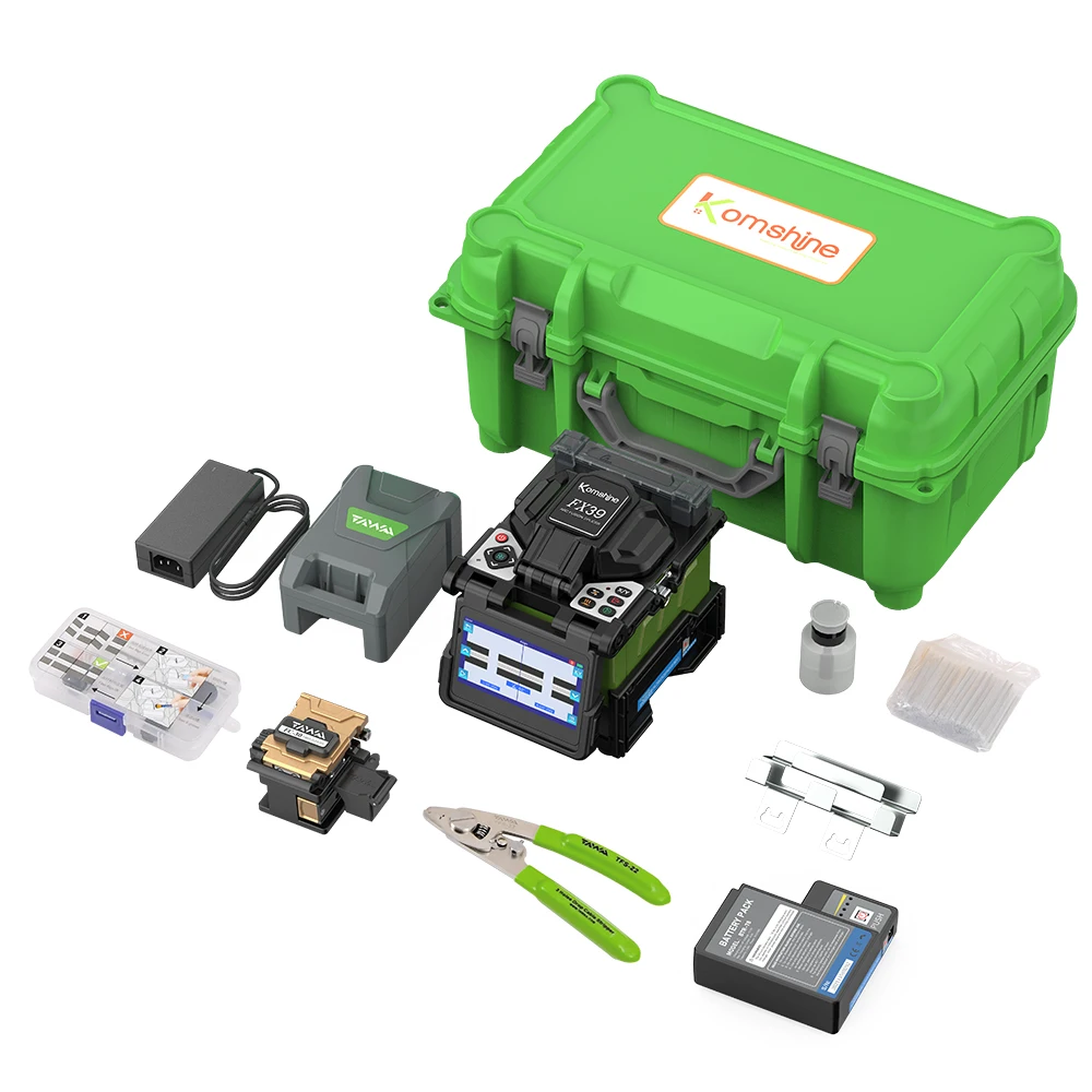 Komshine Fiber Optical FX39 6 Motors Core to Core Touch Screen Fusion Splicer Fiber Cleaver