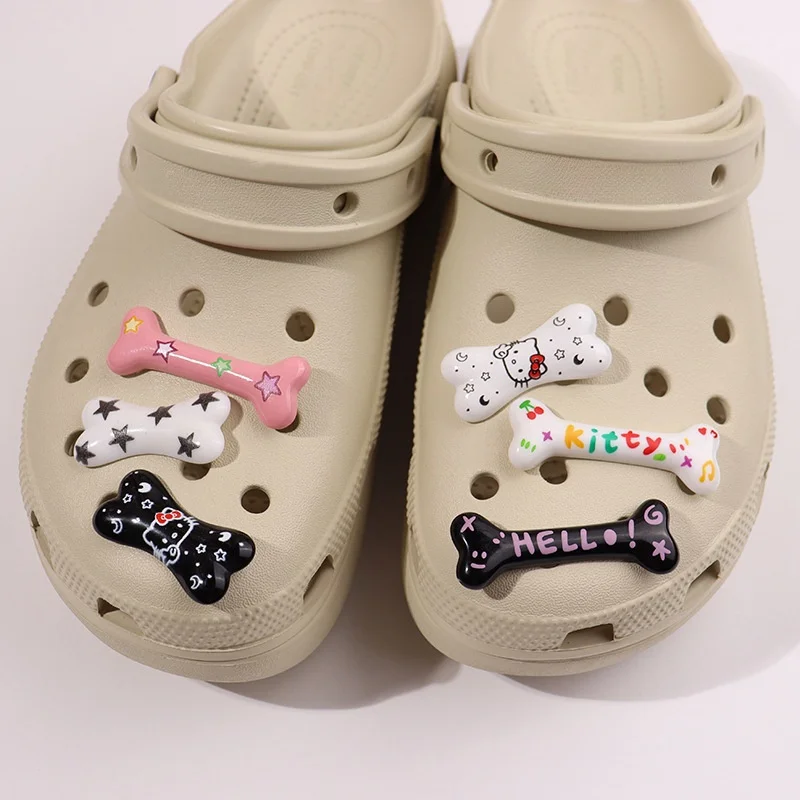 

Miniso Hello Kitty Cartoon Cute Shoe Charms Pins For Boys Girls Funny Bone Shoe Decoration Accessories Party Favors Gifts