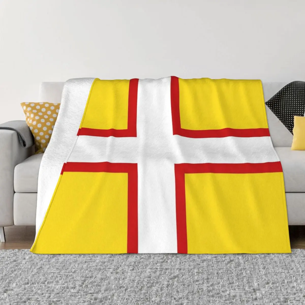 FLAG OF DORSET ENGLAND Throw Blanket Dorm Room Essentials Bed Fashionable Blanket