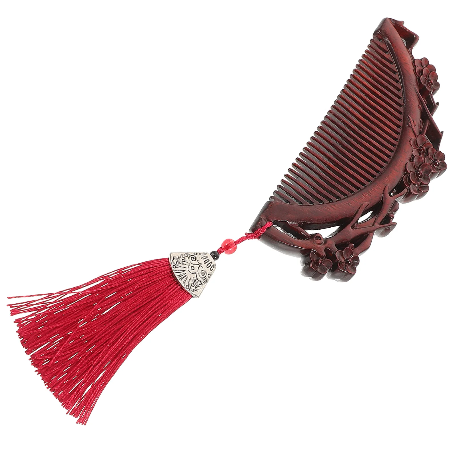 

Sandalwood Plum Blossom Comb Hand-Carved Natural Wood Anti-Static Massage Hair Comb For Women Vintage Chinese Style Pocket