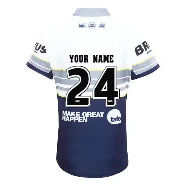 2025 North Queensland Cowboys Home / Away Rugby Jersey - مقاس رجالي: S-5XL (رقم اسم الطباعة) جودة عالية